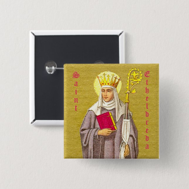 Chapa Cuadrada St. Etheldreda (Audrey) (P 003) (Anverso y reverso)