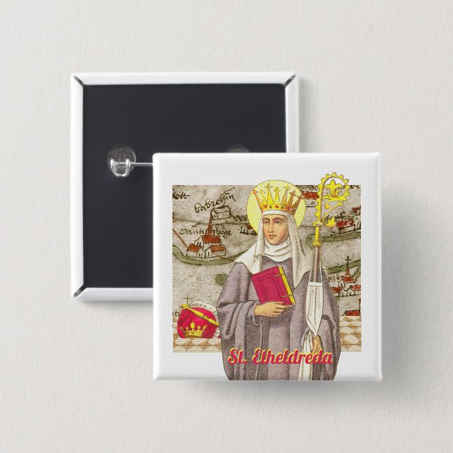 Chapa Cuadrada St. Etheldreda (Audrey) (P 003) (Anverso y reverso)
