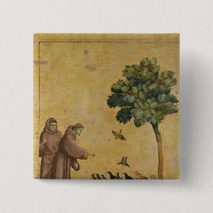 Chapa Cuadrada St Francis de Assisi que predica a los pájaros
