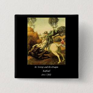 Chapa Cuadrada "St. George and the Dragon" de Raphael (alrededor 