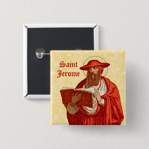 Chapa Cuadrada St. Jerome como cardenal con libro (P 004)