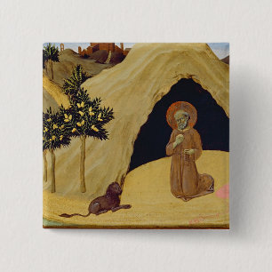 Chapa Cuadrada St Jerome con el león, 1436 (tempera en el panel)