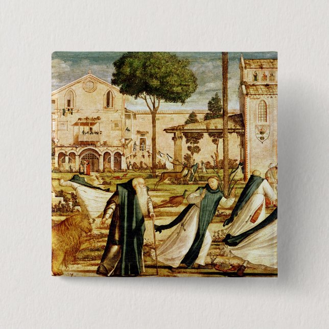 Chapa Cuadrada St Jerome y león en el monasterio, 1501-09 (Anverso)