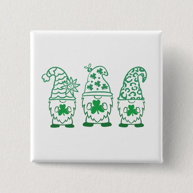 Chapa Cuadrada St. Patrick's Day Gnomes-60682 (Anverso)