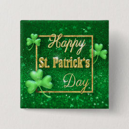 Chapa Cuadrada St. Patrick's Day Gold Shamrock