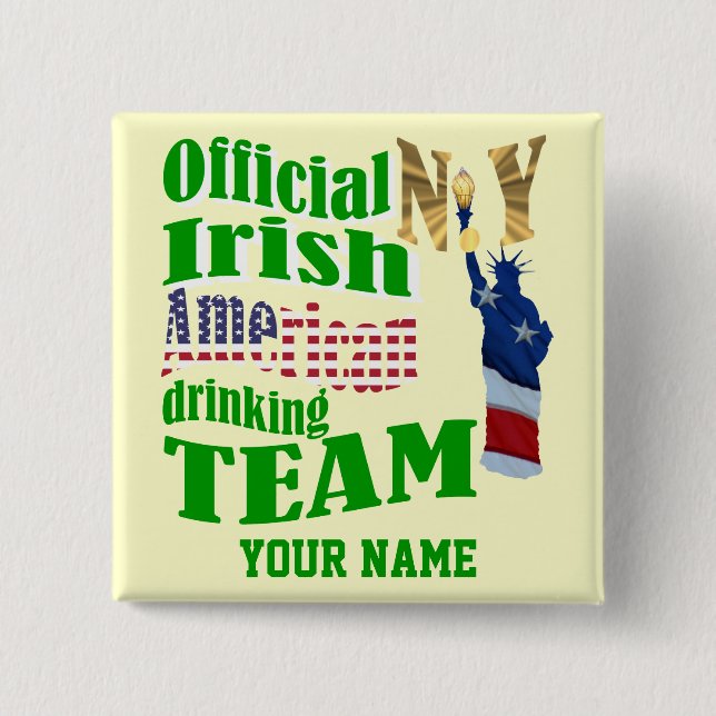 Chapa Cuadrada St Patrick's irlandés en Nueva York (Anverso)