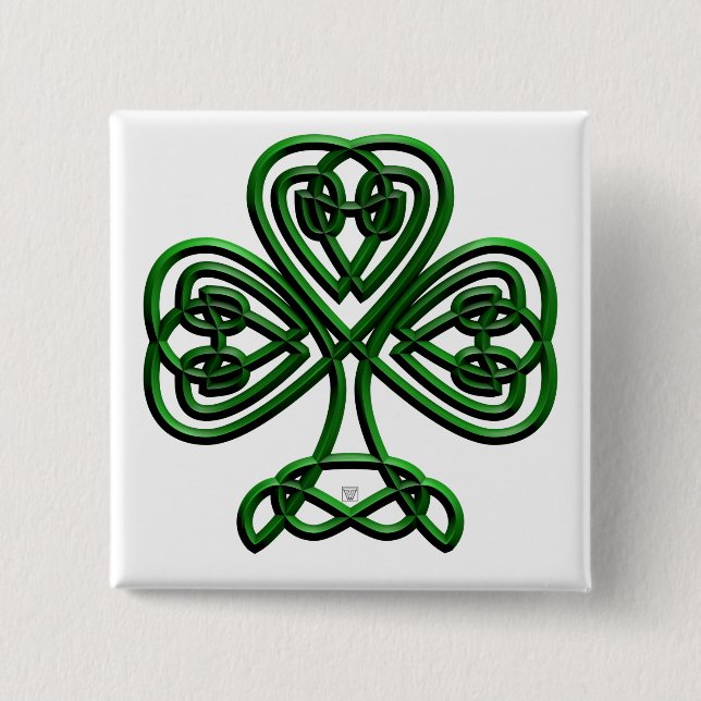 Chapa Cuadrada St Patrics Day Green Shamrock (Anverso)