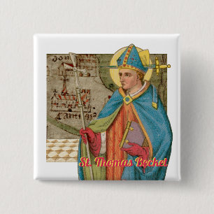 Chapa Cuadrada St. Thomas Becket con espada en Miter (P 005)