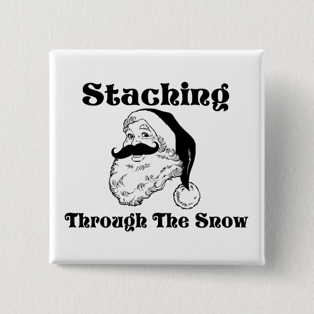 Chapa Cuadrada Staching a través de la nieve Santa (Anverso)