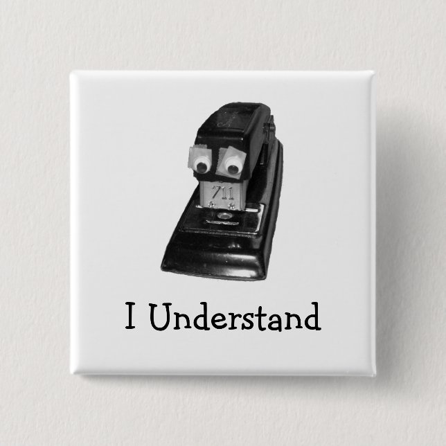 Chapa Cuadrada StaplerGuy Pin (Anverso)