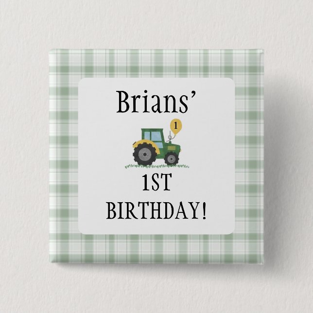 Chapa Cuadrada Start Your Tractor Square Button (Anverso)