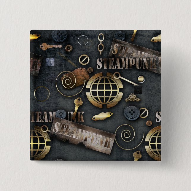 Chapa Cuadrada Steampunk (Anverso)