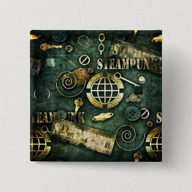 Chapa Cuadrada Steampunk (Anverso)