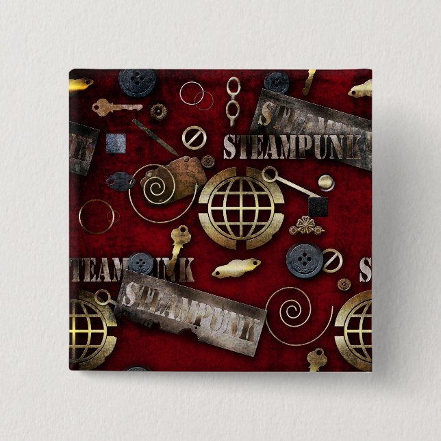Chapa Cuadrada Steampunk (Anverso)