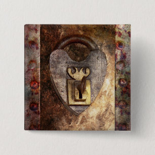 Chapa Cuadrada Steampunk - cerrajero - la llave a mi corazón