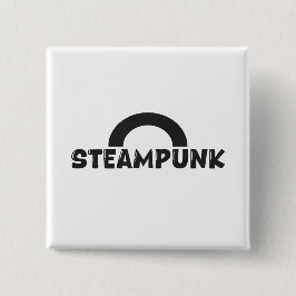 Chapa Cuadrada Steampunk Minimalist Design Button