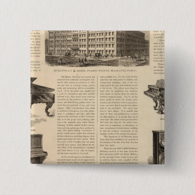Chapa Cuadrada Steinway e hijos, fabricantes de piano (Anverso)
