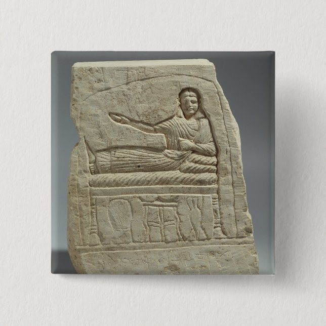 Chapa Cuadrada Stela funerario en nombre de la señora Artemis, (Anverso)