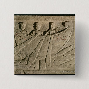 Chapa Cuadrada Stela que representa un barco de rowing 'Felix