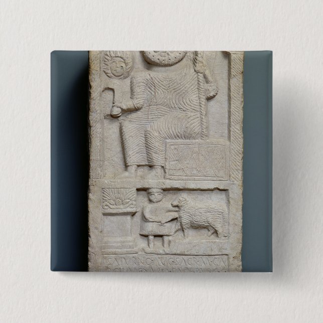 Chapa Cuadrada Stele dedicado a Saturn, de EL-Ayaida (Anverso)