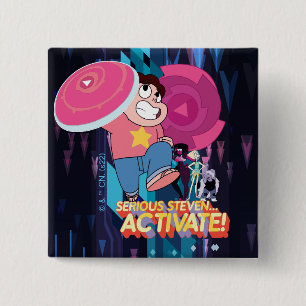 Chapa Cuadrada Steven Universe   Steven serio... ¡Activa!