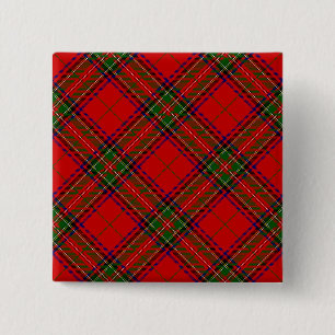 Chapa Cuadrada Stewart / Stuart tartan rojo platillo verde