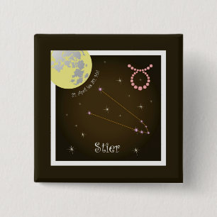 Chapa Cuadrada Stier 21. Abril bis 20. Botones Mai