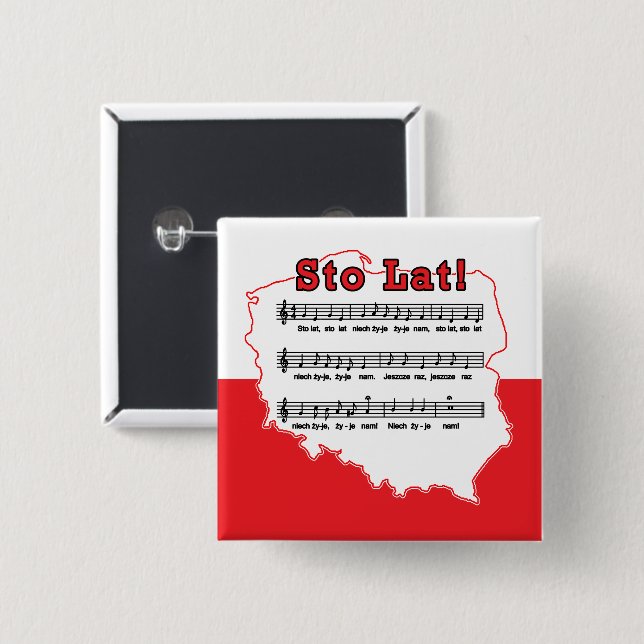 Chapa Cuadrada ¡Sto Lat! Mapa de canciones polacas (Anverso y reverso)