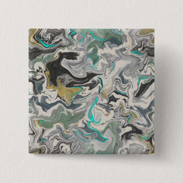 Chapa Cuadrada Stone Marbling with Turquoise Veins 2" Square (Anverso)