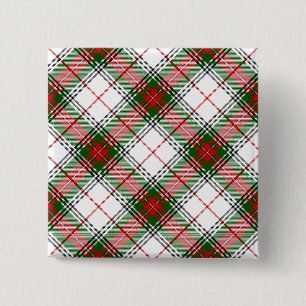 Chapa Cuadrada Stuart / Stewart tartan blanco rojo platillo verde