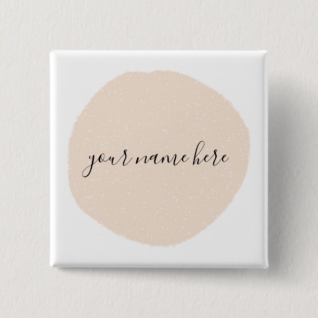 Chapa Cuadrada Su logotipo profesional Pincel rosa Ronda clásica (Anverso)