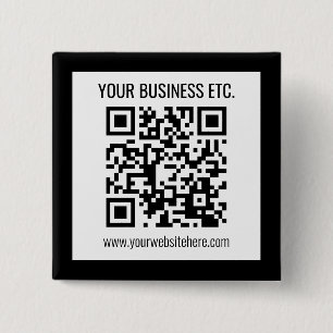Chapa Cuadrada Su nombre comercial y código QR editable