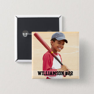 Chapa Cuadrada Su Personalizado fotográfico Béisbol o su deporte