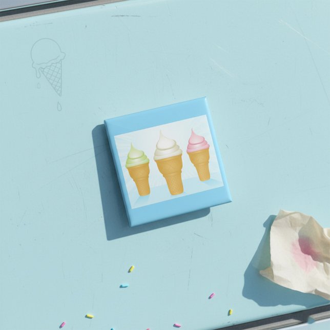 Chapa Cuadrada Suave Sirve Helado Crema Cones Divertido postre de (Subido por el creador)