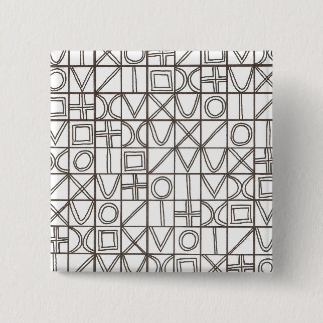 Chapa Cuadrada Sudoku Two-Black And White Abstract Art (Anverso)