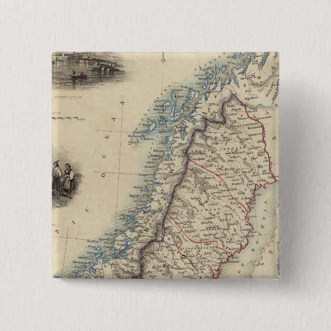 Chapa Cuadrada Suecia y Noruega 8 (Anverso)