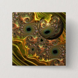 Chapa Cuadrada Sueño Fractal de Oro Líquido