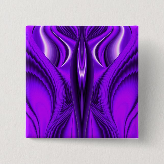 Chapa Cuadrada Sueños de arcoiris de flores moradas, alas ángel (Anverso)