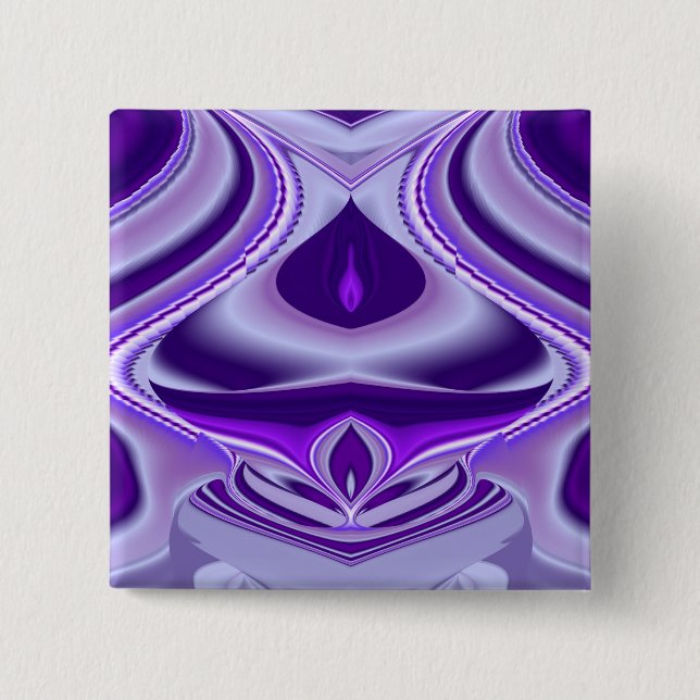 Chapa Cuadrada Sueños del arcoiris de flores moradas (Anverso)