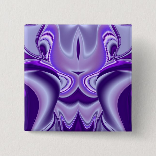 Chapa Cuadrada Sueños del arcoiris de flores moradas (Anverso)