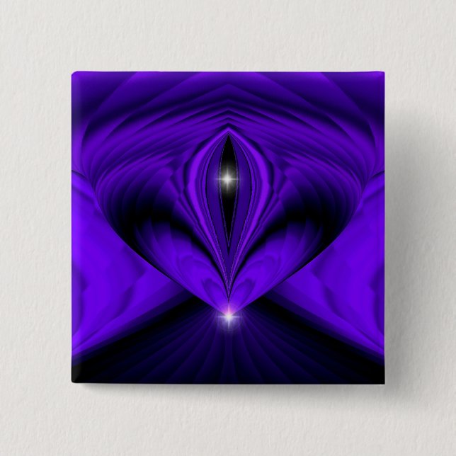 Chapa Cuadrada Sueños del arcoiris de la flor morada, dos estrell (Anverso)