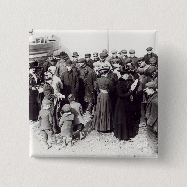 Chapa Cuadrada Suffragettes en Hastings, 1908 (Anverso)