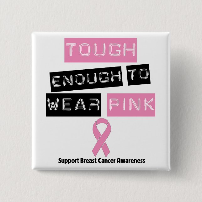 Chapa Cuadrada Suficiente para usar cáncer de mama rosa (Anverso)