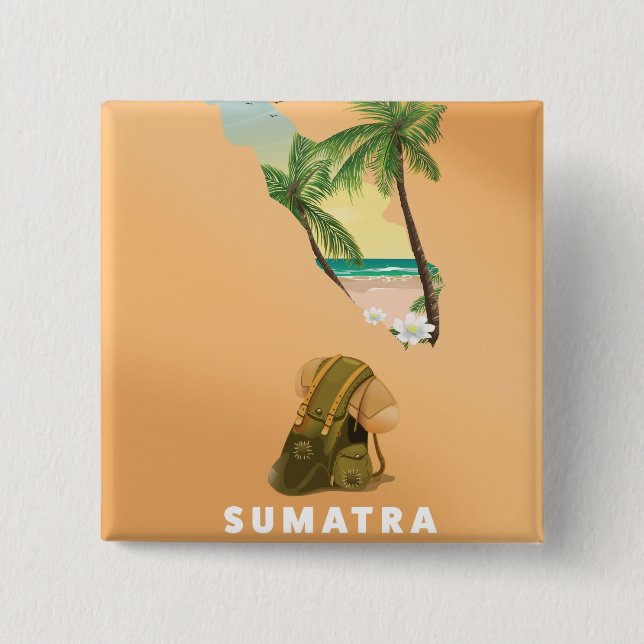 Chapa Cuadrada Sumatra illustrated map travel poster (Anverso)