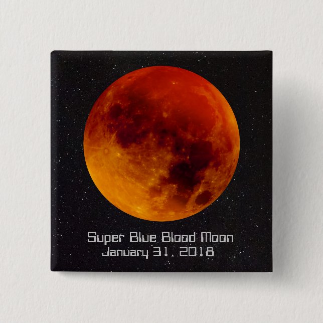 Chapa Cuadrada Super Blue Blood Moon 2018 (Anverso)