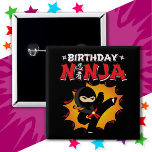 Chapa Cuadrada Super Fiesta Nacimiento Ninja estilo libro de hist