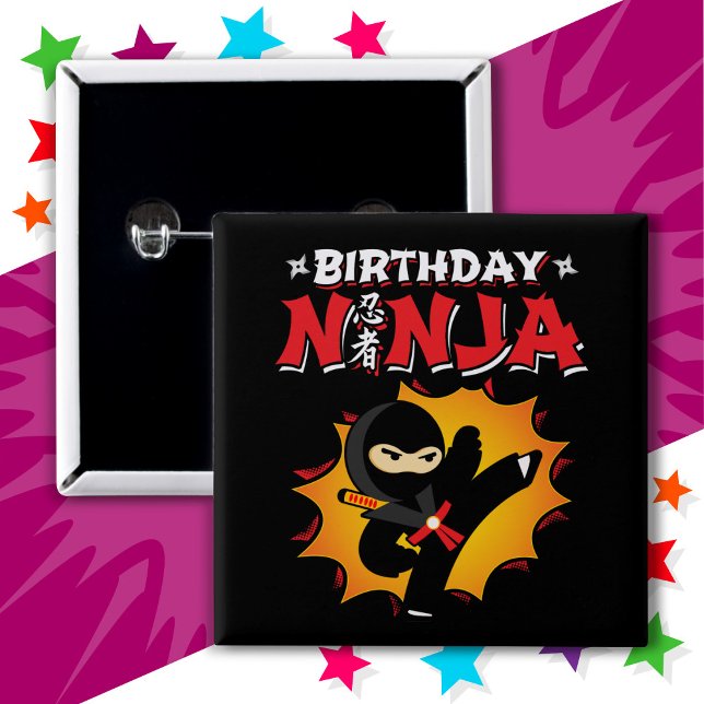 Chapa Cuadrada Super Fiesta Nacimiento Ninja estilo libro de hist (Subido por el creador)