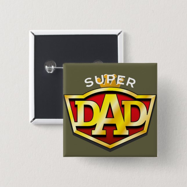 Chapa Cuadrada Super Papá (Anverso y reverso)