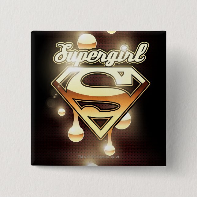 Chapa Cuadrada Supergirl Gold Drips (Anverso)