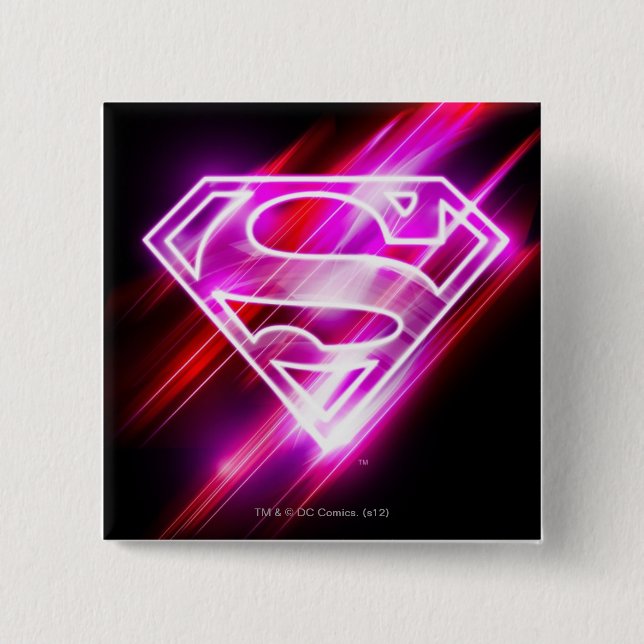 Chapa Cuadrada Supergirl Pink (Anverso)